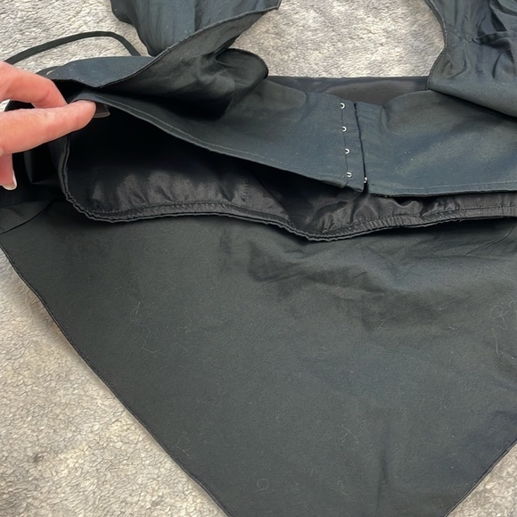 AREA Crystal Embellished Handkerchief Bandeau Crop Top Black Sz L - Picture 9 of 16